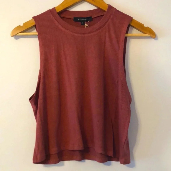 Olivaceous Tops - Olivaceous Ribbed Sleeveless Crop Top